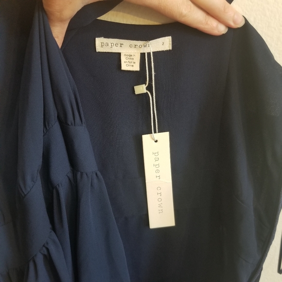 NWT Paper Crown Navy Mesa Swing Dress - Picture 5 of 8